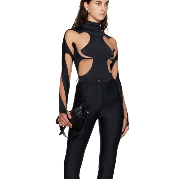 MUGLER rodeo, Black hearts 🖤 cut out bodysuit with sheer mesh panels, lu… - Picture 6 of 16